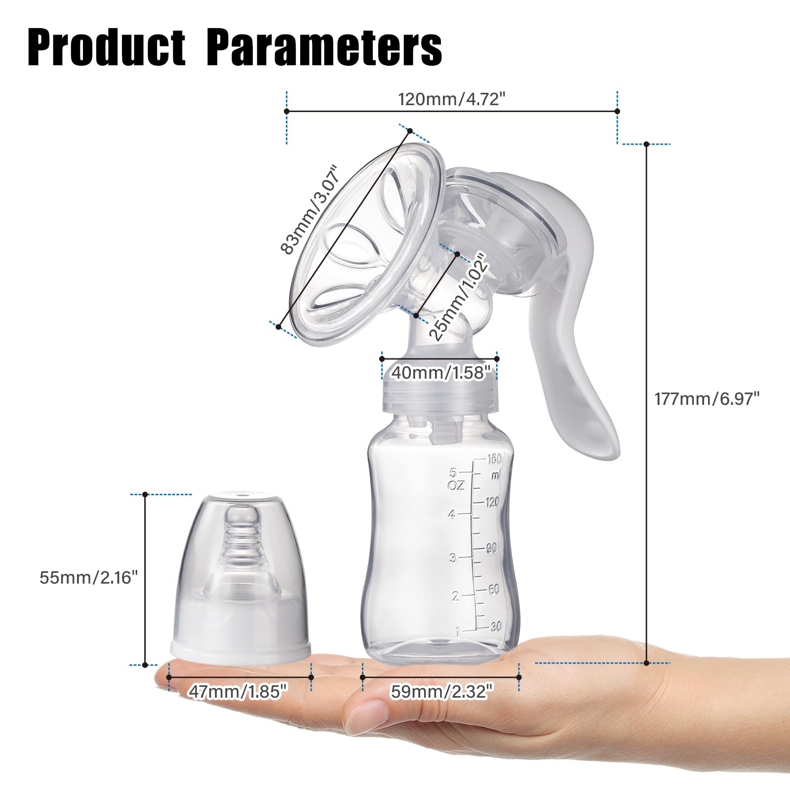 Elfzone 5oz breast milk bottle keeps milk ready for feeding.