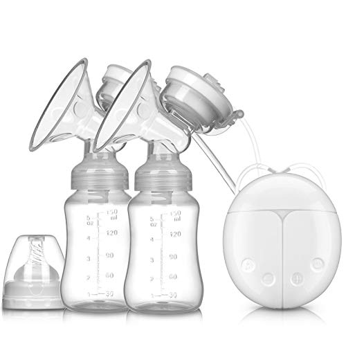 Elfzone breast pump front view showing compact design and double pumping capability for hands-free milk expression.
