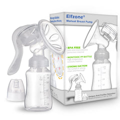 Elfzone Manual Breast Pump with ergonomic handle supports comfortable pumping sessions.