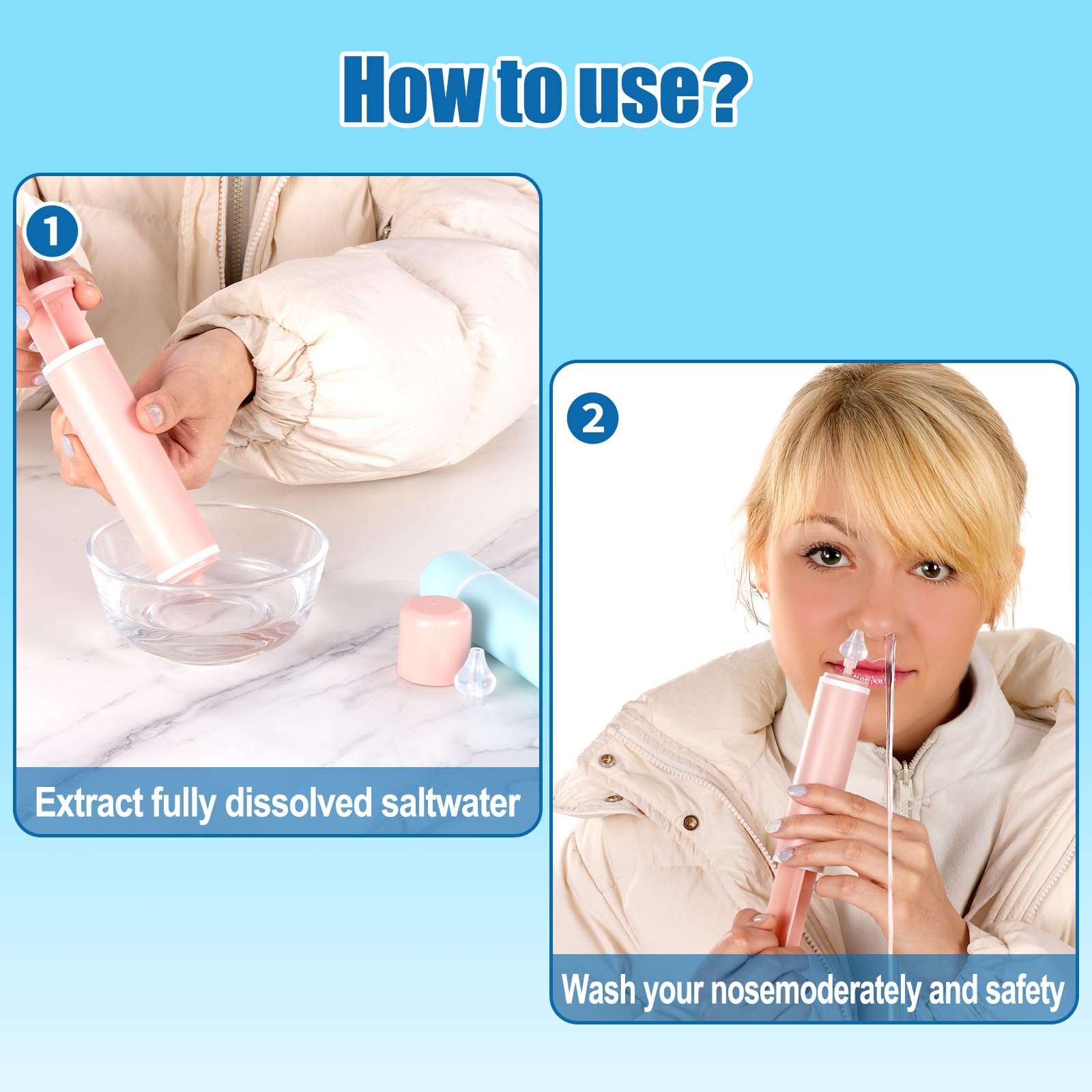 Elfzone nasal aspirator with even water output for controlled flow.