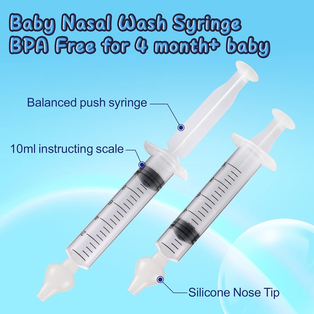 Elfzone nasal syringe baby blue portable case for travel and on-the-go care.