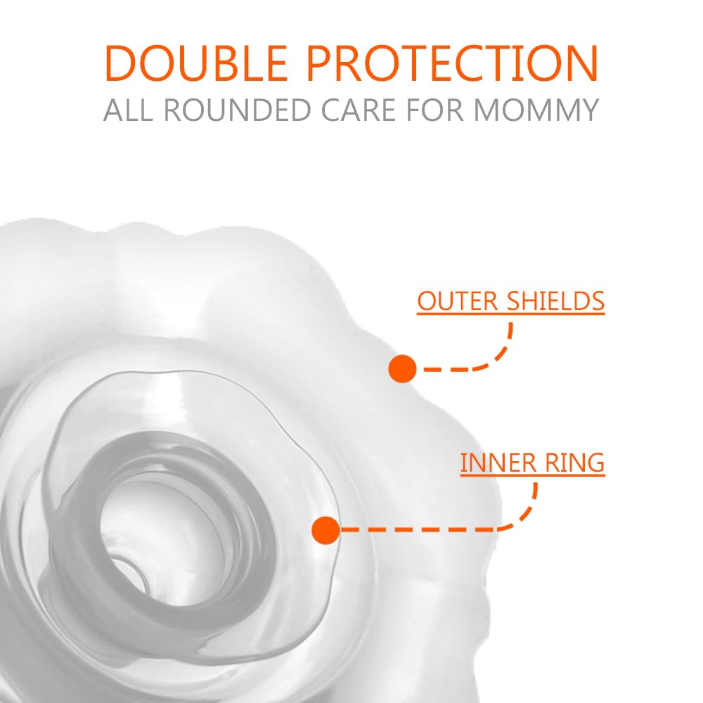 Elfzone nipple shields silicone closeup shows smooth latch surface.