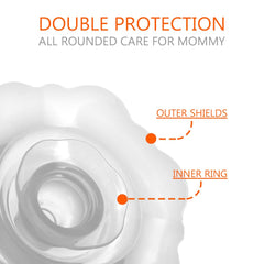 Elfzone nipple shields silicone closeup shows smooth latch surface.