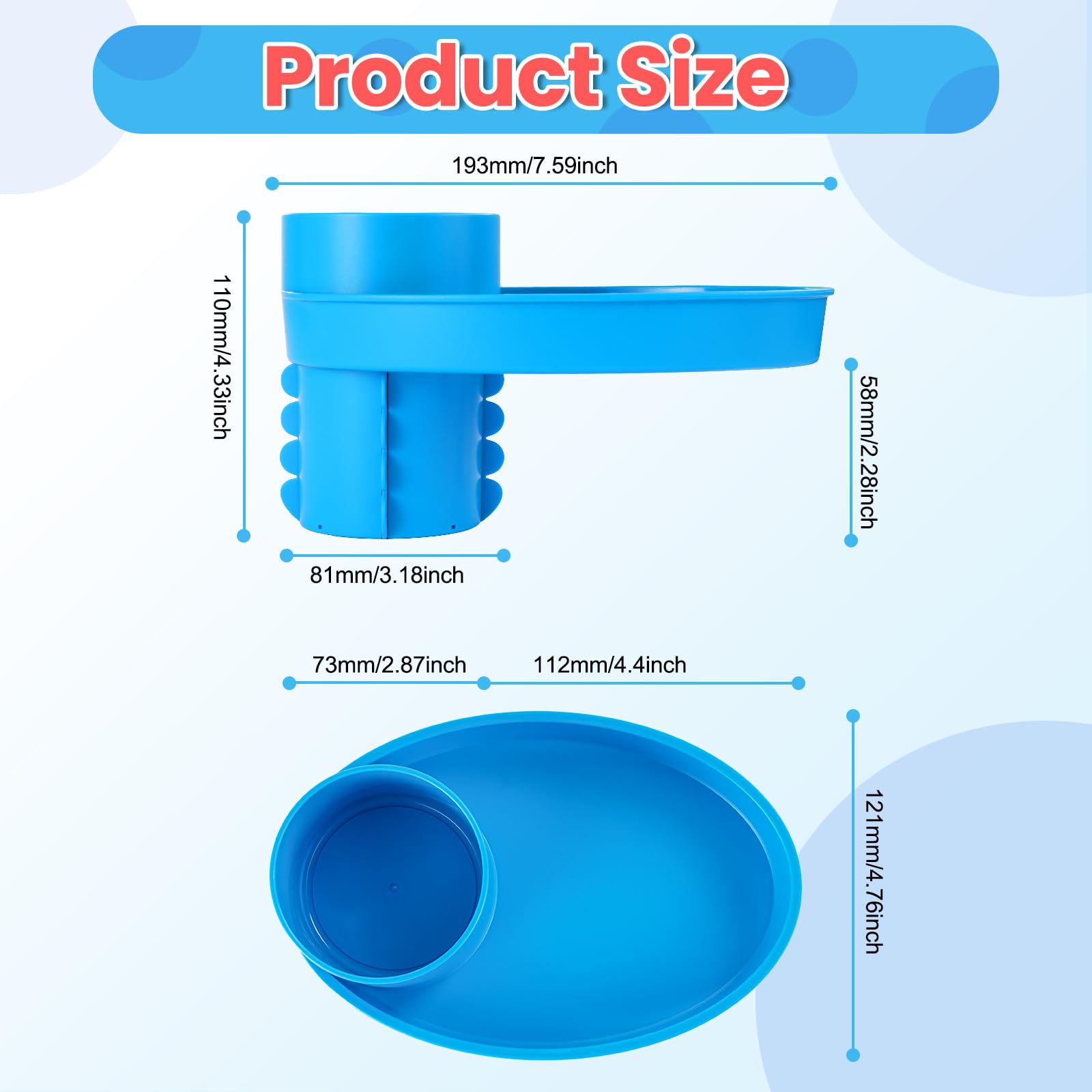 Elfzone tray crumb-coaster blue catches crumbs, helping keep surfaces neat.