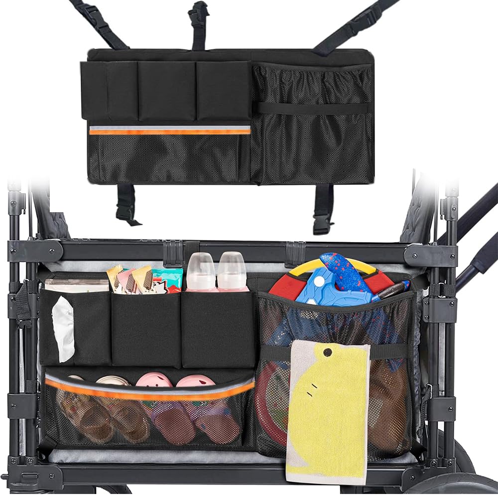 Elfzone Wagon Organizer front view shows large capacity for baby essentials.