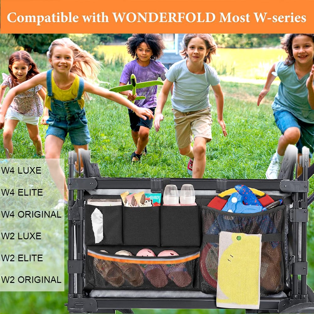 Elfzone top pockets keep wipes and bottles within easy reach.
