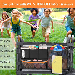 Elfzone top pockets keep wipes and bottles within easy reach.