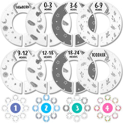 Eli with Love baby closet dividers boho front view shows large labels for quick size checks.