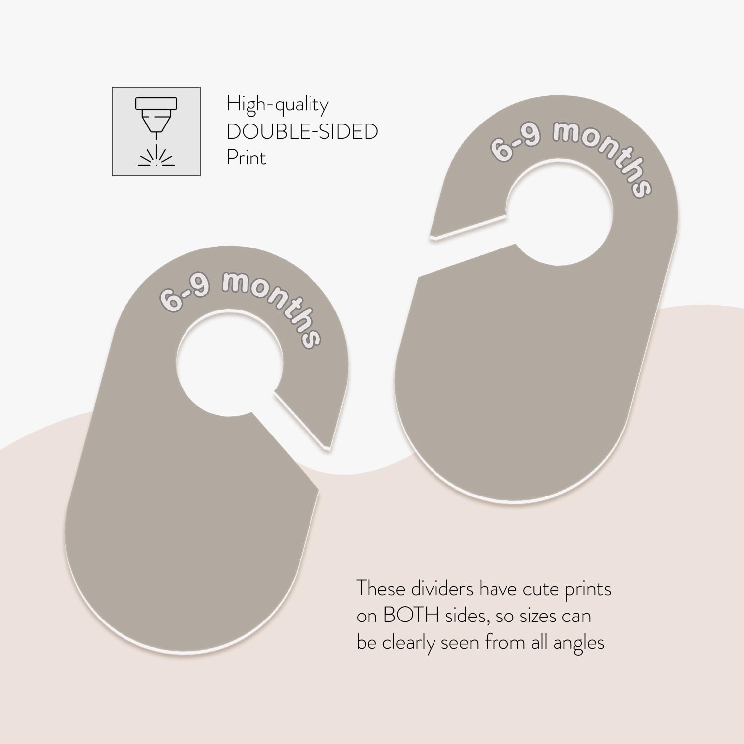 Eli with Love closet dividers neutral size infant shown in neatly organized closet