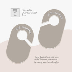 Eli with Love closet dividers neutral size infant shown in neatly organized closet
