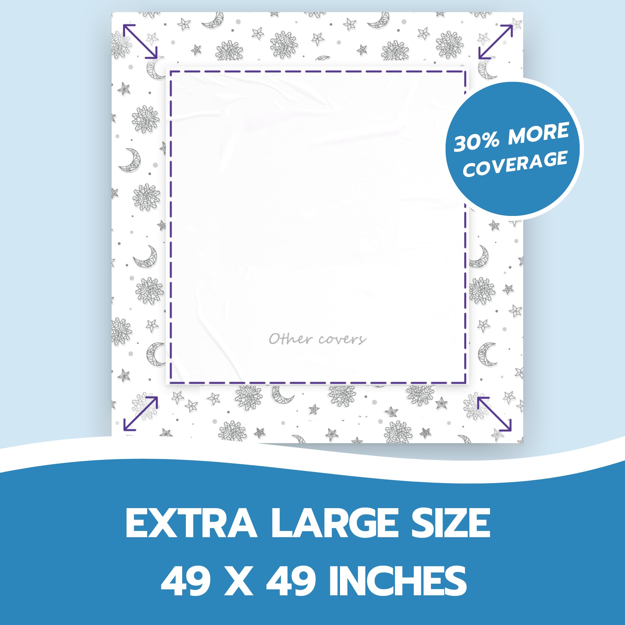 Eli with Love 49x49 inch splat mat protects floors during play.
