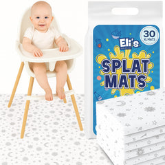 Eli with Love moon-stars 30-pack splat mats rolled for easy transport and quick cleanup.