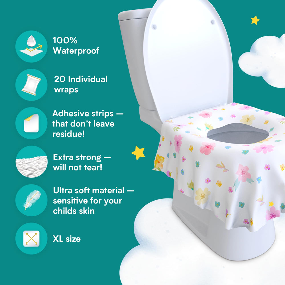 Eli with Love waterproof soft fabric closeup emphasizes comfort during public restroom visits.