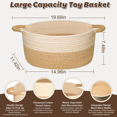 ELIDANTE woven basket for blankets and towels stays nursery organized.