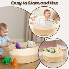 ELIDANTE natural cotton rope basket durable and gentle on floors