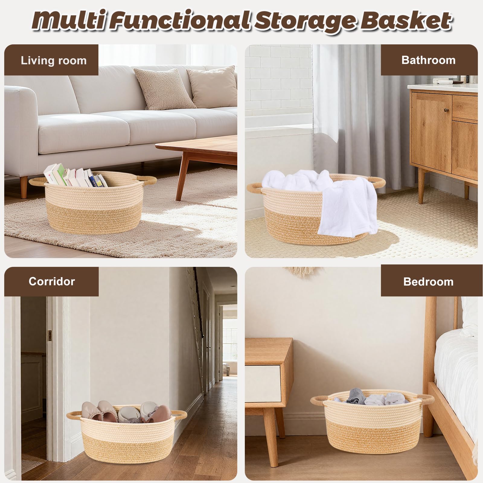 ELIDANTE basket neutral design blends with decor and conceals clutter.