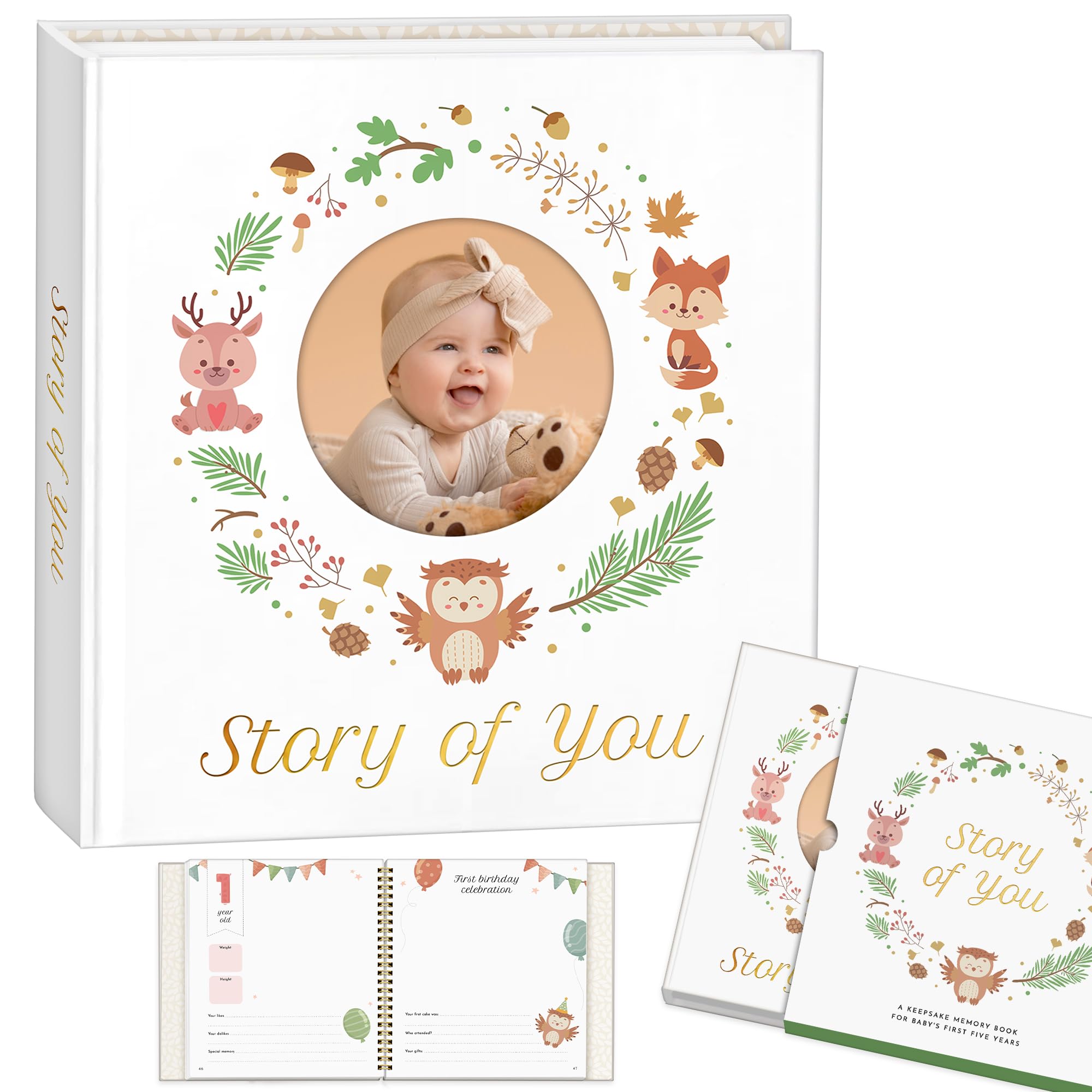 Eliz Sky memory book with golden spiral binding for durable journaling.