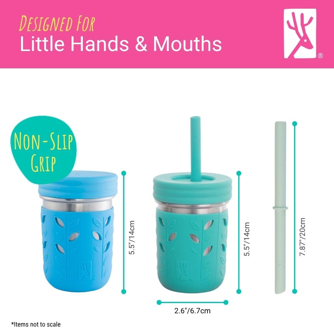 Elk and Friends bump-protection sleeve frames a kid-friendly tumbler for active play.