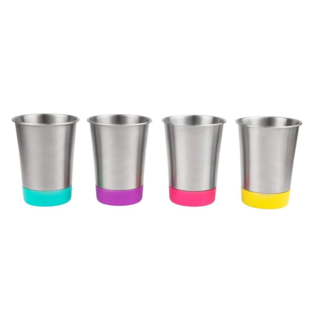 Elk and Friends 12oz tumbler with color base offers easy-grip for kids.
