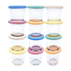 Elk and Friends 4oz borosilicate glass jars set of 12 for batch prep and travel