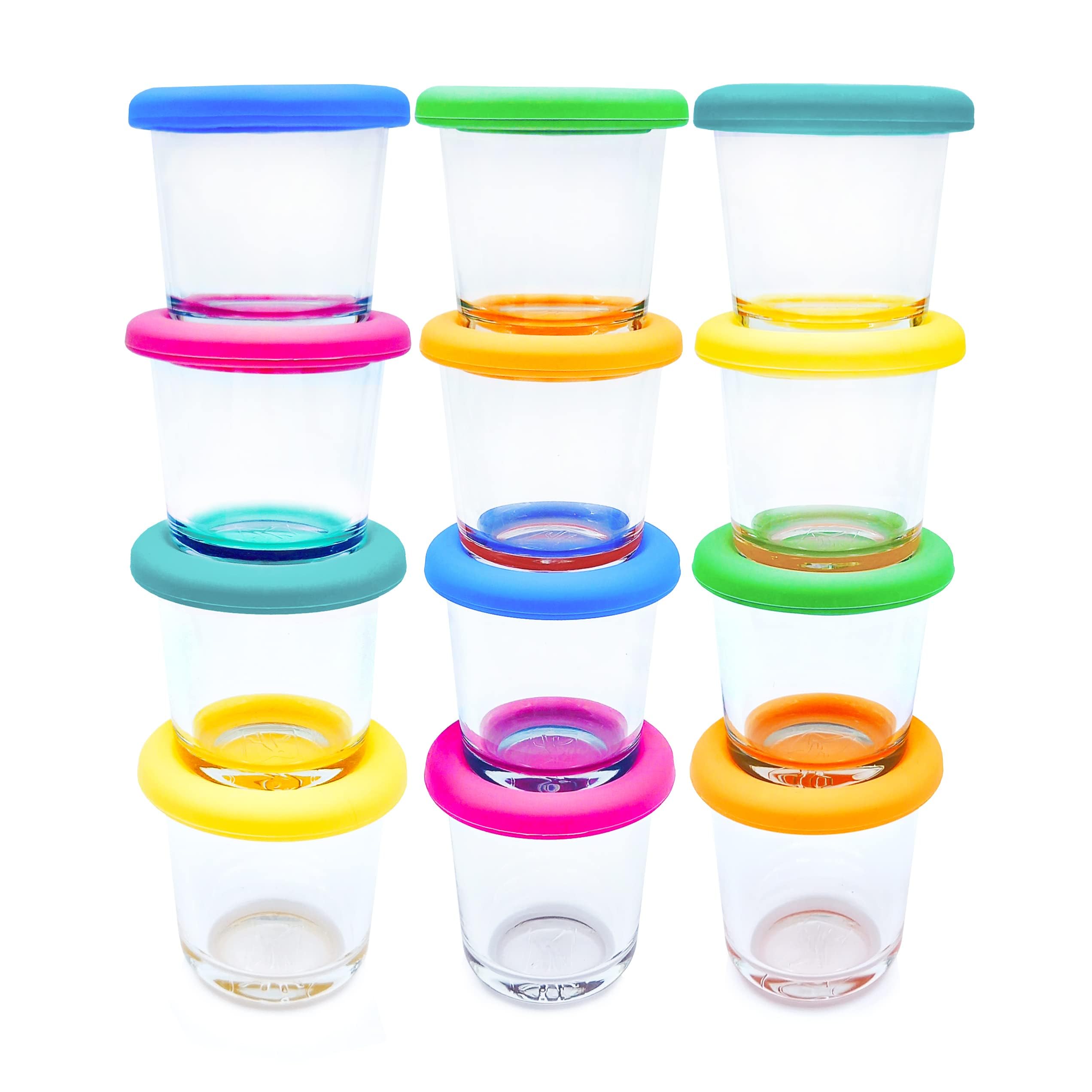 Elk and Friends 4oz borosilicate glass jars set 12 ideal for durable baby meal storage