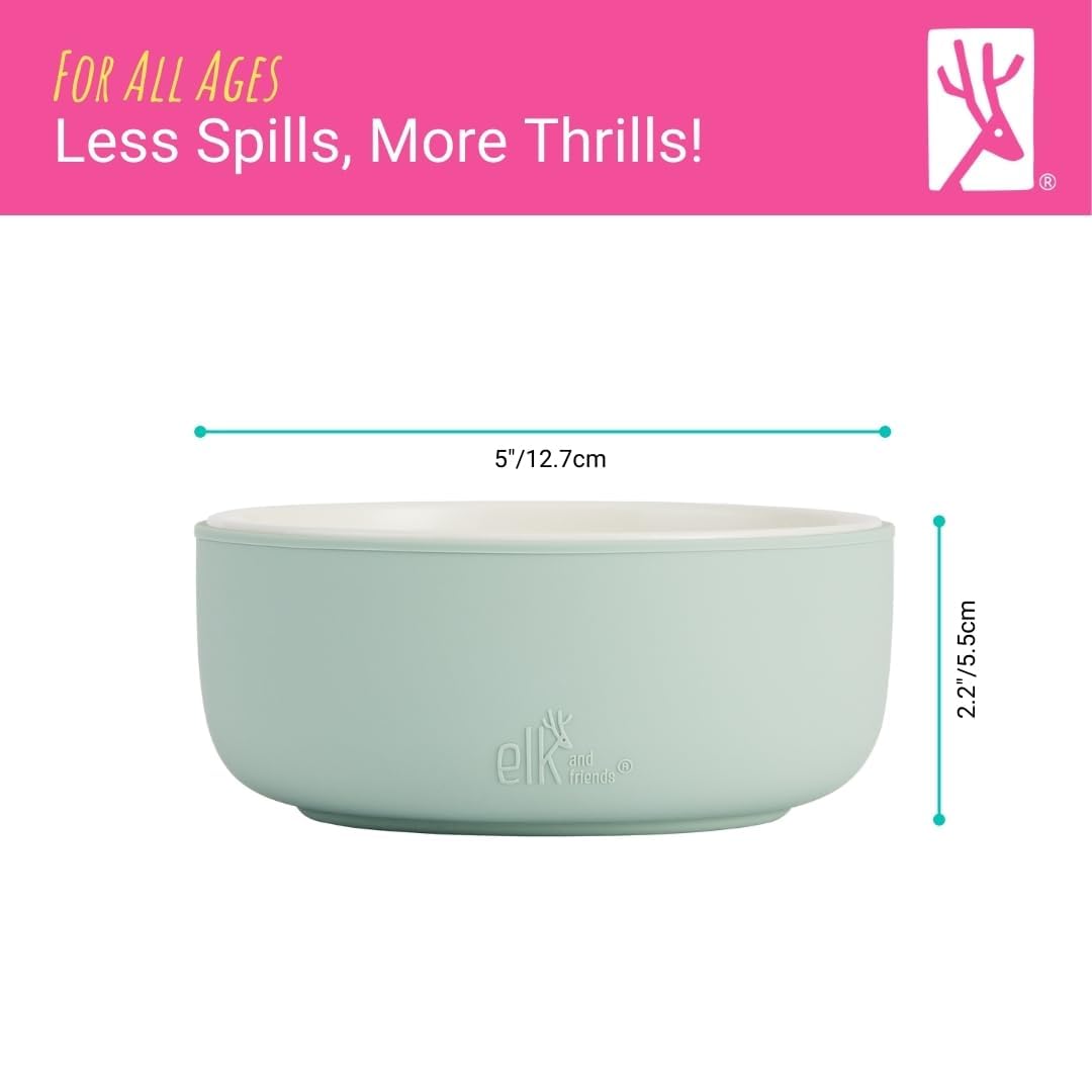 Elk and Friends bowls are dishwasher and microwave safe for busy families.