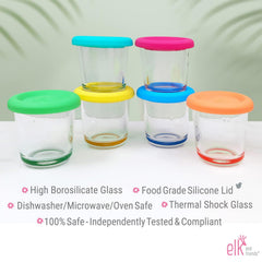 Elk and Friends freezer-to-microwave-safe jars for quick baby meal reheats