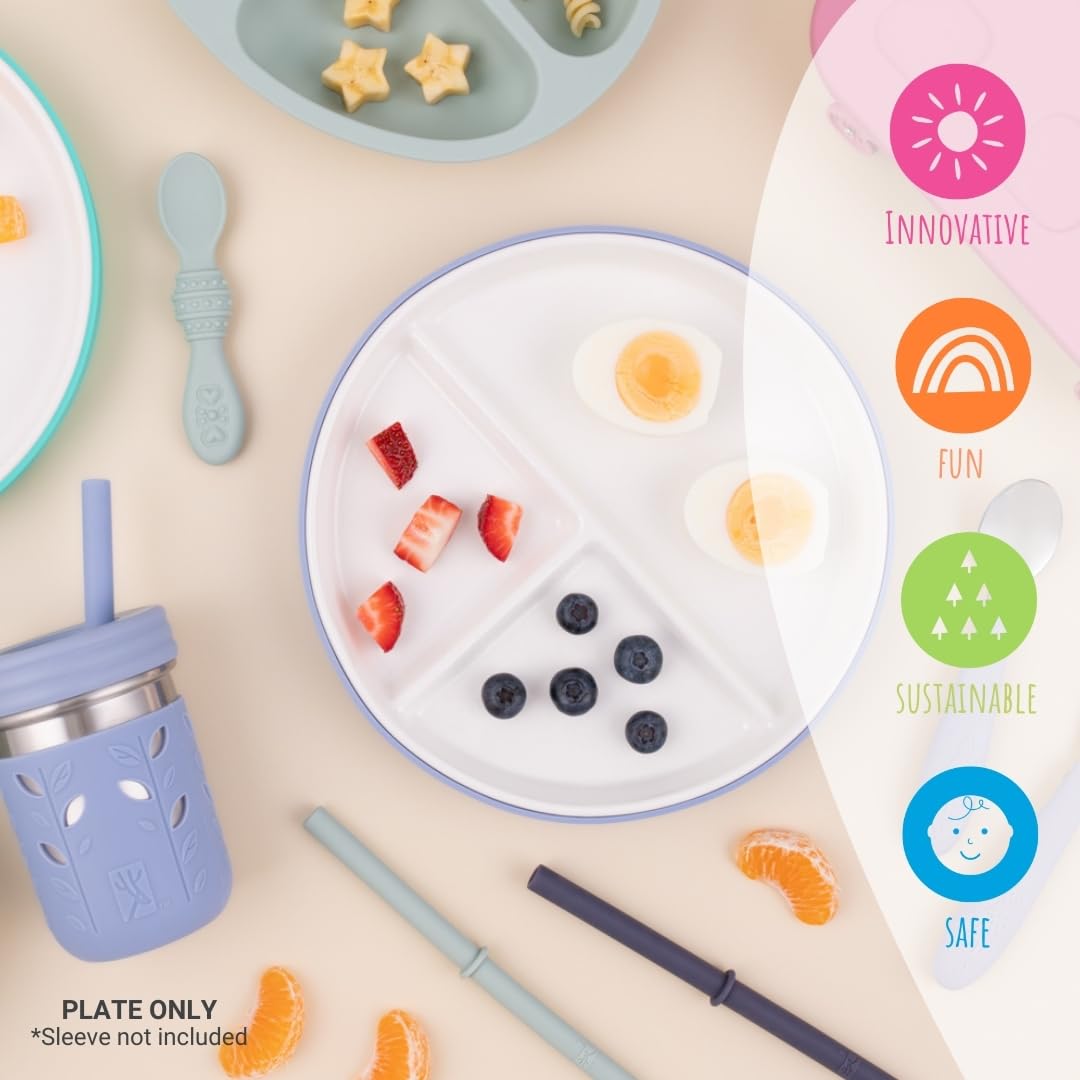 Elk and Friends kid-friendly porcelain plate with durable finish for easy care.