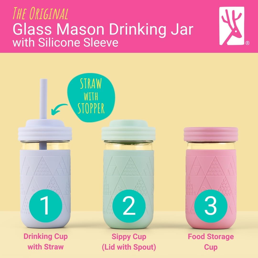 Elk and Friends silicone straw with stopper helps prevent lost straws during drinks.