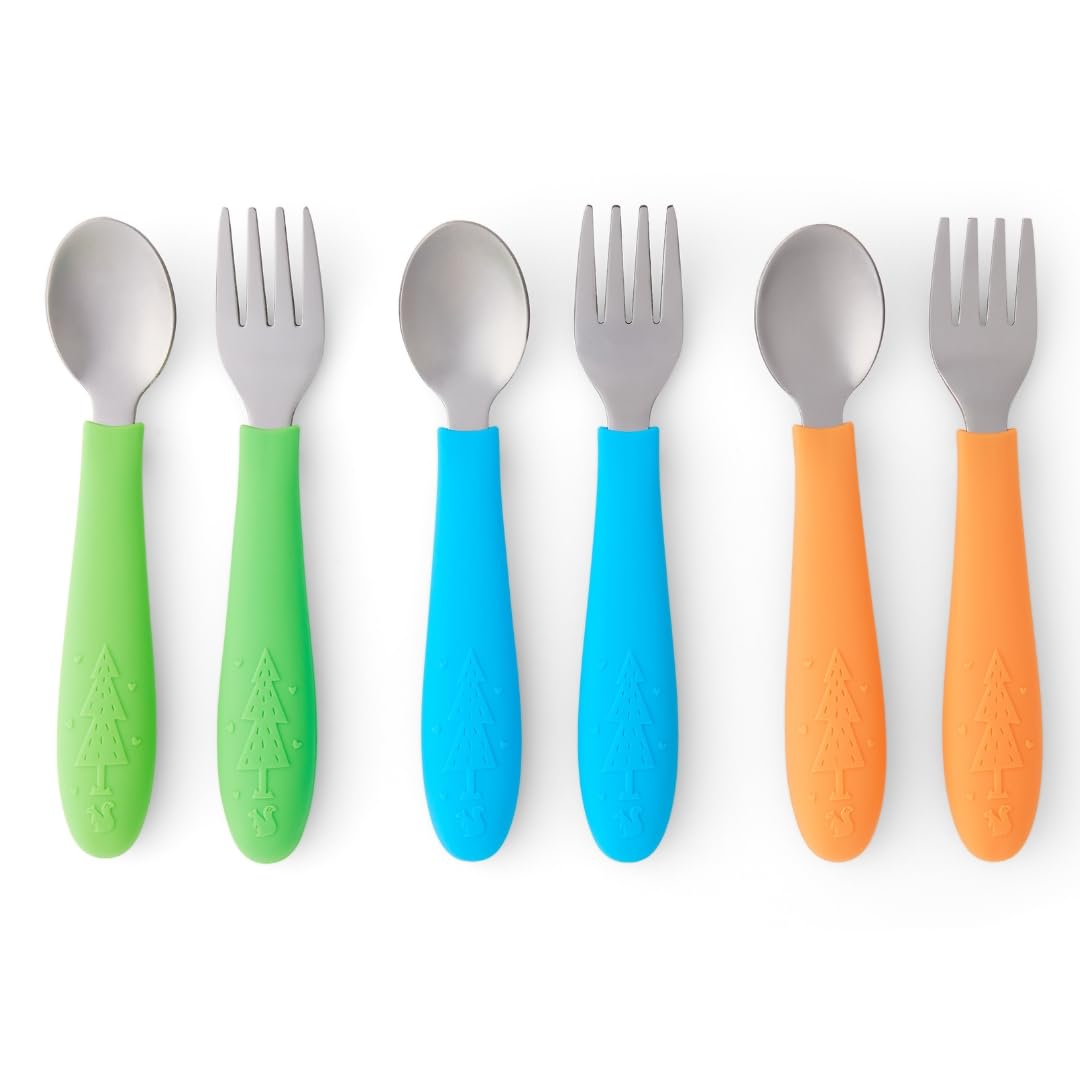 Elk and Friends 6-piece set with silicone handles for easy feeding