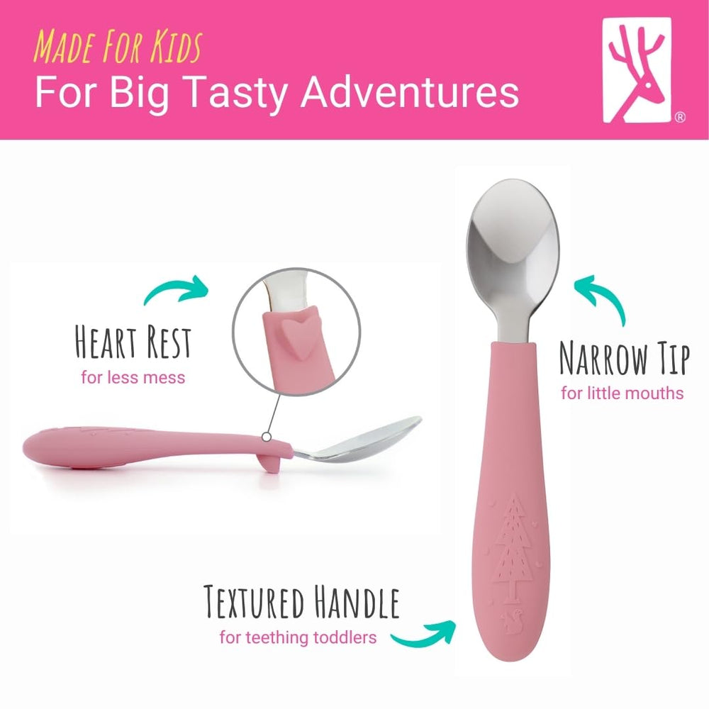 Elk and Friends fork with narrow tip for small-mouth dining