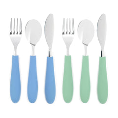 Elk and Friends spoon with silicone handle shows easy-grip design for meals