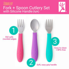 Elk and Friends toddler spoon close-up shows deep scoop for efficient feeding