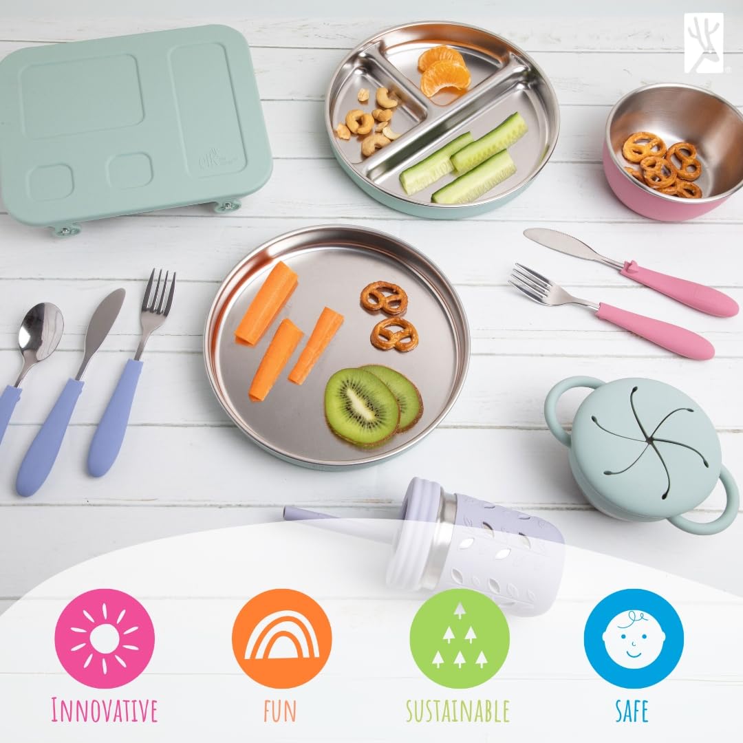 Elk and Friends protective lids support quick storage of leftovers.