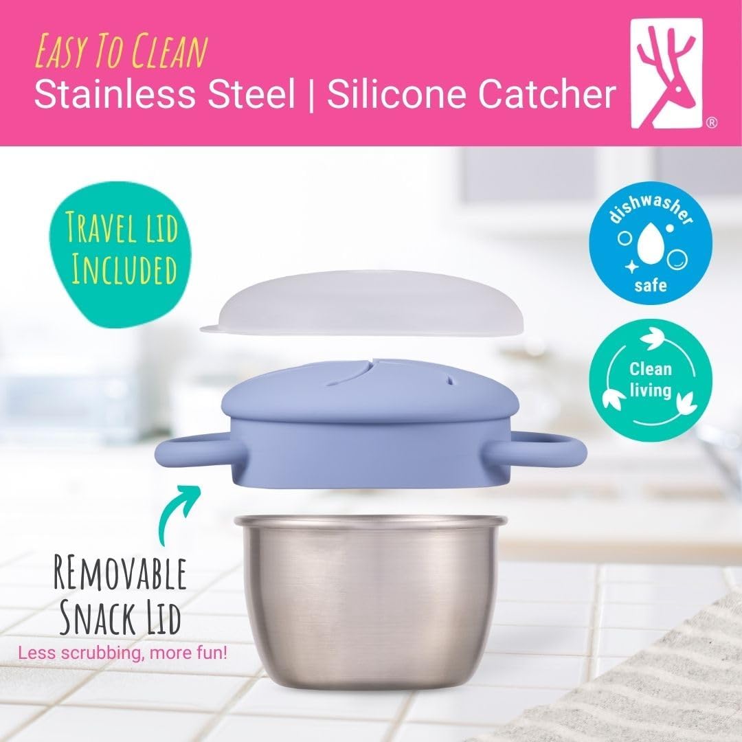 Elk and Friends silicone catcher inside keeps snacks inside during play