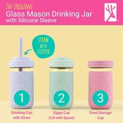 Elk and Friends silicone sleeve protects glass during bumps and drops for on-the-go sipping