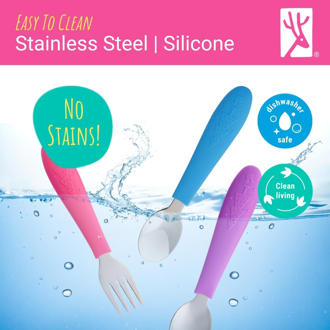 Elk and Friends dishwasher-safe stainless steel build for busy families