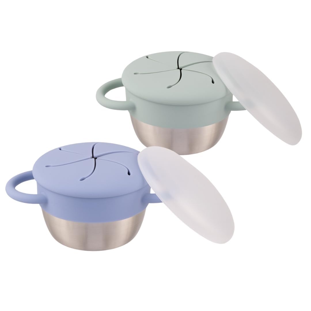 Elk and Friends snack cups with removable silicone lid for easy grab-and-go snacking