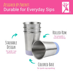 Elk and Friends stackable-kids-cups save cabinet space and ease storage.