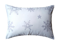 ELLA & MAX Christmas Snowflake pillowcase front view shows cozy softness for toddlers