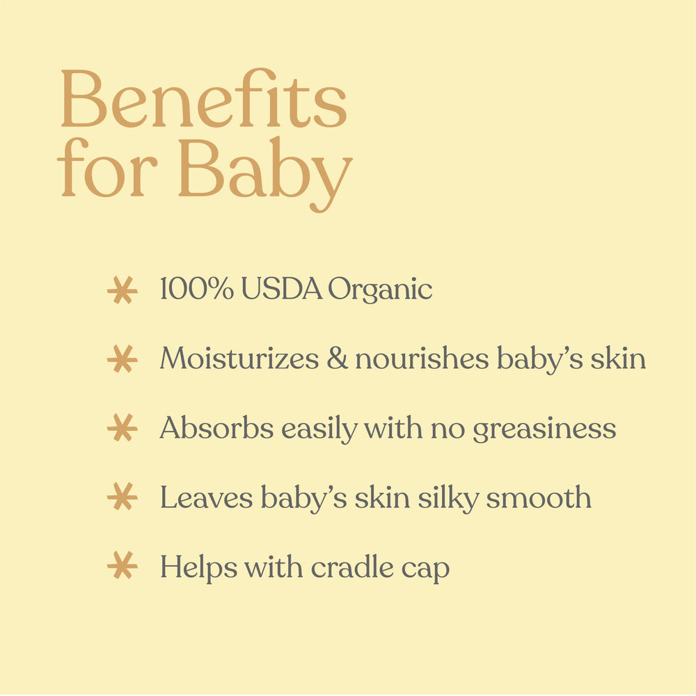 ELLAOLA bottle label highlights organic ingredients and pediatrician-tested assurance for delicate baby skin