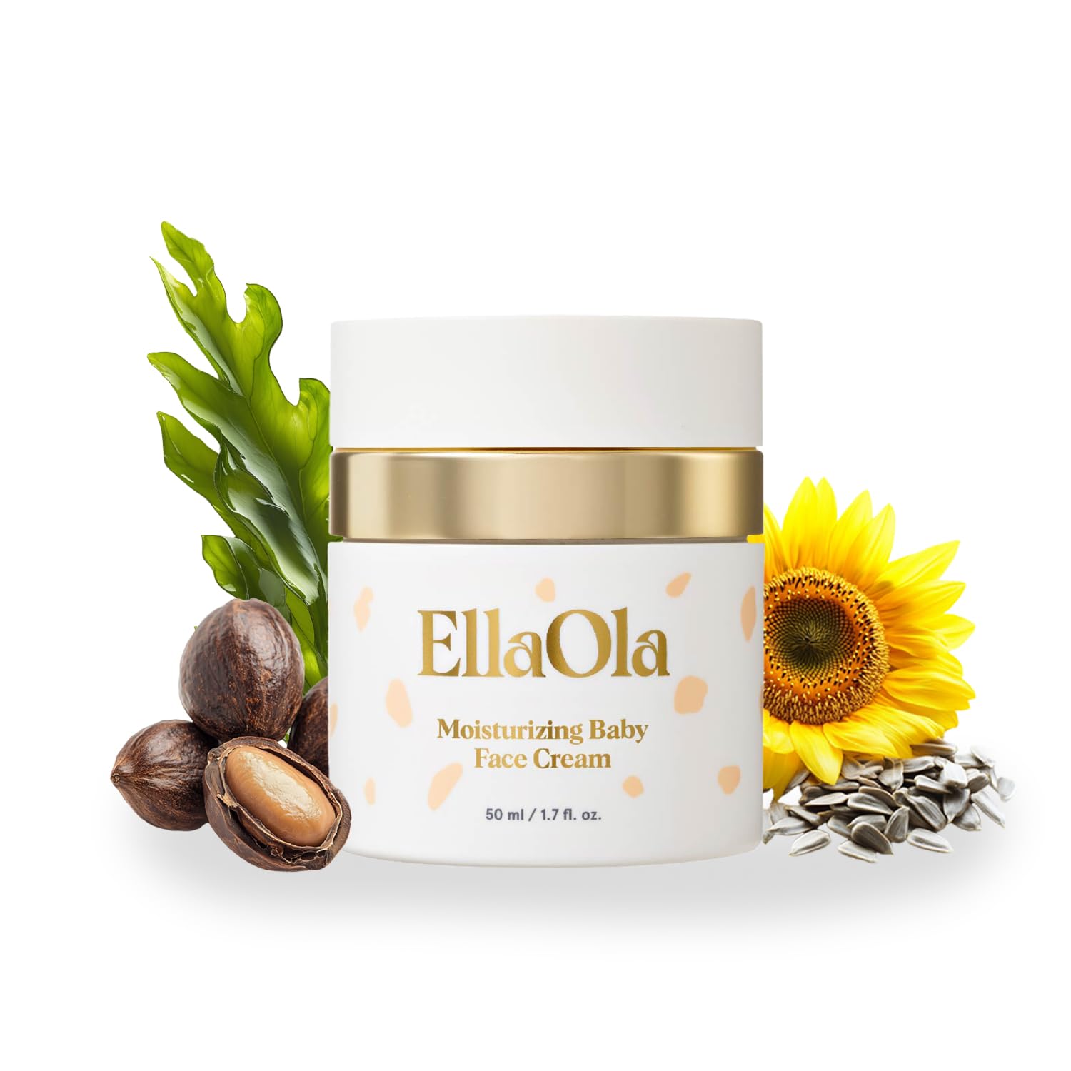 ELLAOLA 96-hour deep moisturizing baby face cream jar seals in hydration for sensitive skin