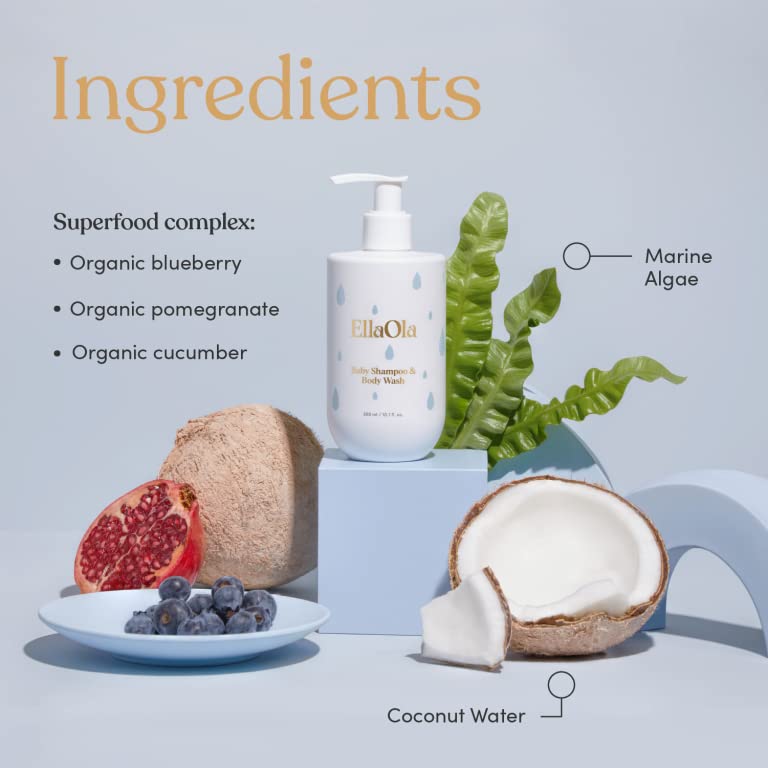 ELLAOLA fragrance-free kids bath image signaling gentle cleansing for sensitive noses
