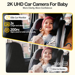 Ellie Baby Car Monitor color night vision highlights true colors for clearer night checks.