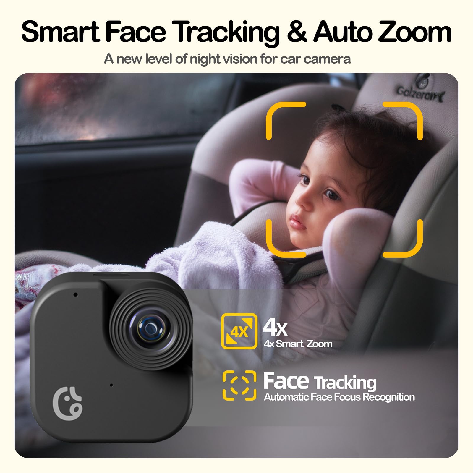 Ellie Baby Car Monitor dual display keeps two kids in view simultaneously.