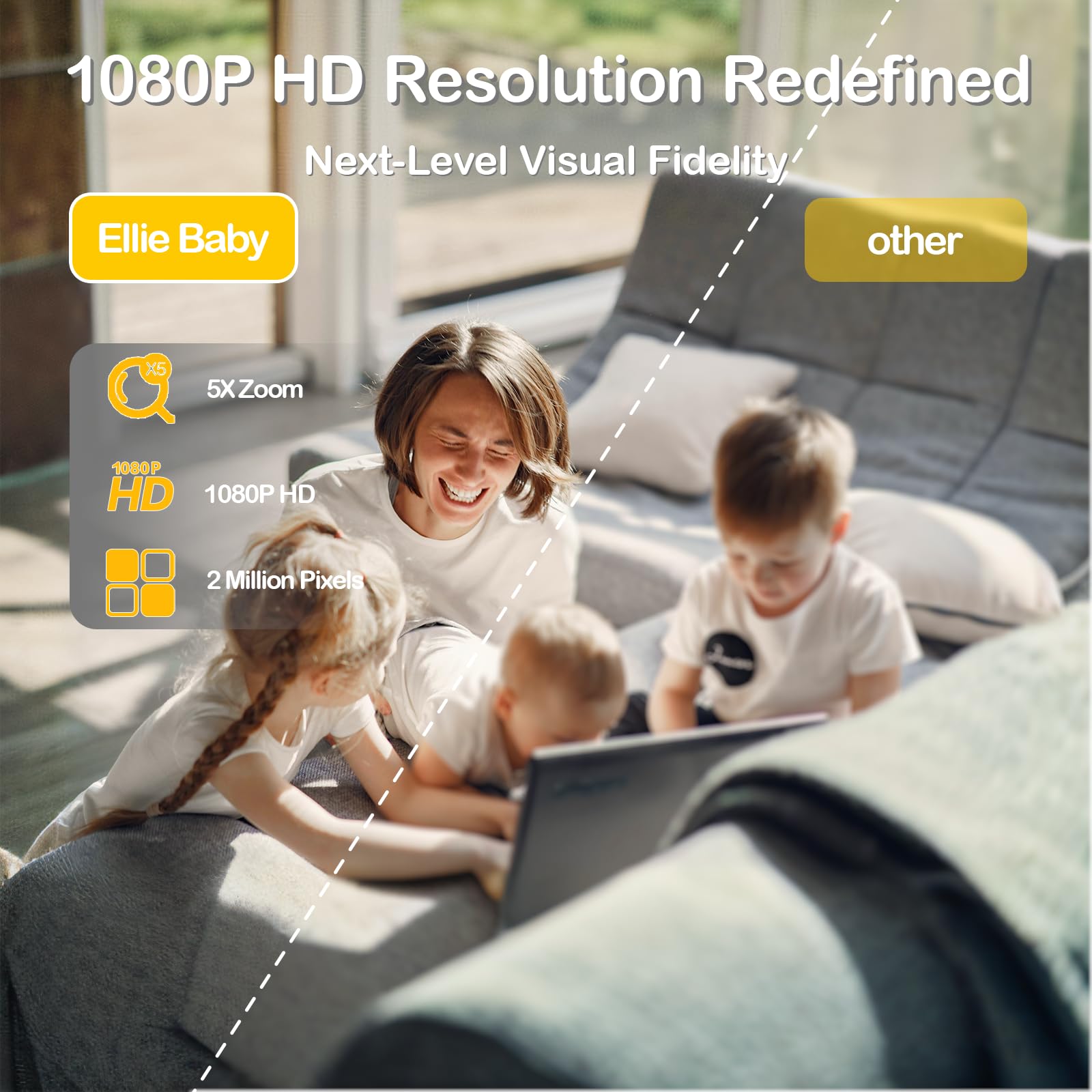 Ellie Baby Pro 6000mAh battery life for long monitoring sessions.