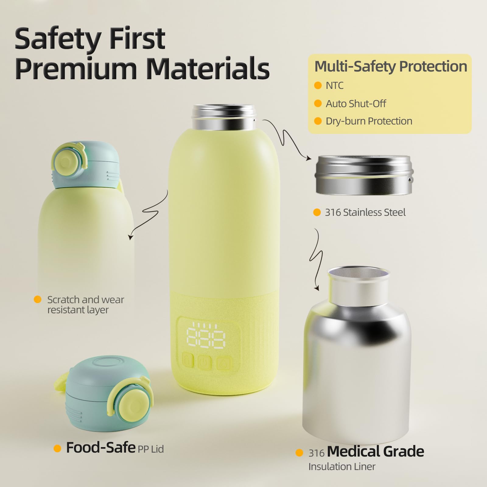 Ellie Baby Pro SUS316L stainless steel design ensures safe daily use
