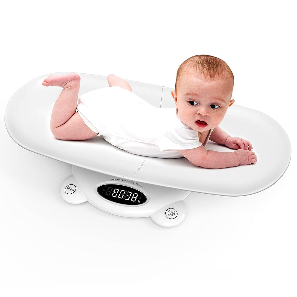 Ellie Digital Baby Scale front view for easy newborn weight tracking.