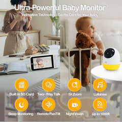 Ellie Pro Baby Monitor panorama view enables wide-angle room awareness.