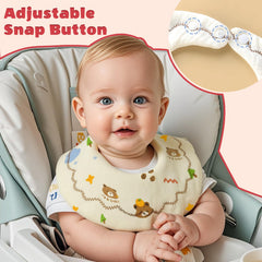EllieHouse adjustable snap bibs secure a comfortable, growth-friendly fit as babies explore.